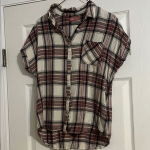Plaid Button-Up Shirt
